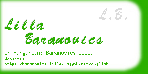 lilla baranovics business card